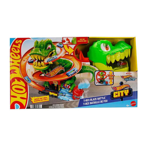 Mattel Jbm73 Hot Wheels T-rex Ve İtfaiye İstasyonu