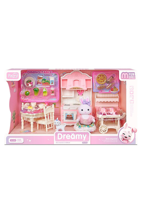 Mega Bıg06719 Bay Dreamy Mini Tavşan -Büyük Mutfak Oyun Evi Set
