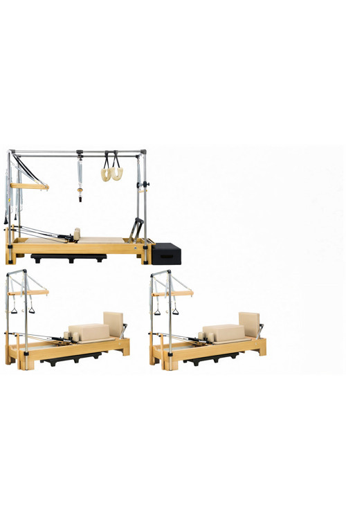 Combo Cadillac ve 2 Adet Tower Reformer Stüdyo Paket Bej Renk 1. Sınıf Kayın Ağacı