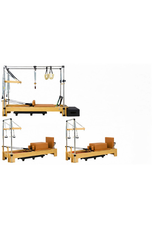 Combo Cadillac ve 2 Adet Tower Reformer Stüdyo Paket Taba Renk 1. Sınıf Kayın Ağacı