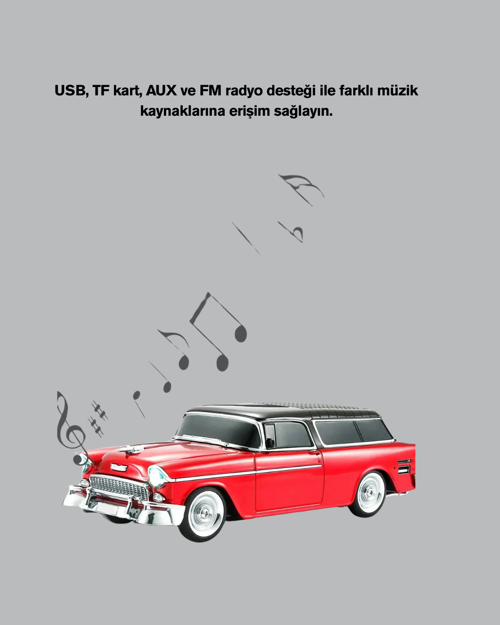 Retro Araba Şekilli Kablosuz Bluetooth Hoparlör