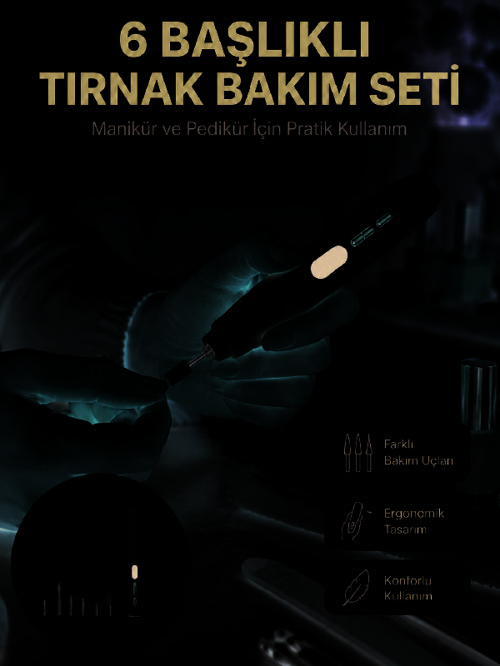 Kurutma Özellikli Manikür Pedikür Cihazı Şarj Edilebilir