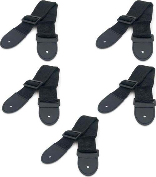HG-11BK-5X Ukulele ve Gitar Omuz Askısı Siyah Renk Uzunluk 70-120 cm (5 Adet)