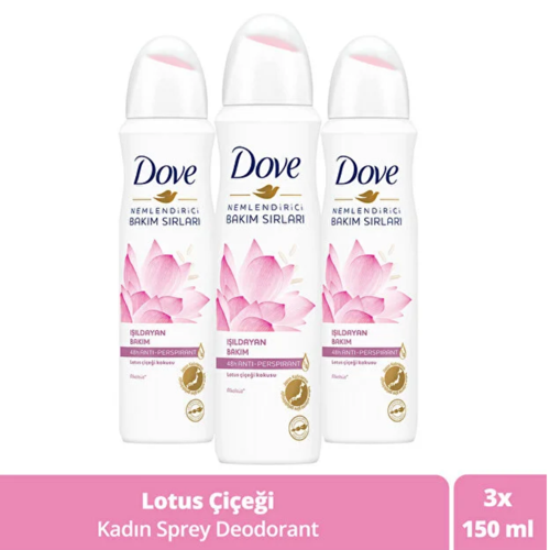 Lotus Çiçeği Kadın Sprey Deodorant 150 ml x 3 Adet