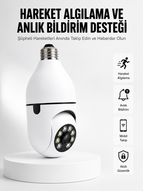 Hareket Algılamalı Kablosuz Akıllı Ev Güvenlik Kamerası Yeni Nesil