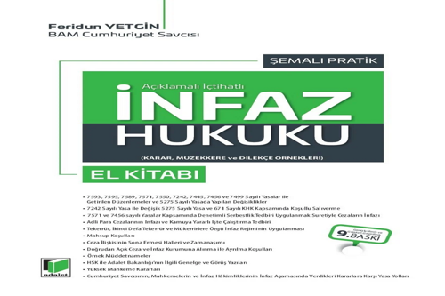 Açıklamalı - İçtihatlıİnfaz Hukuku El Kitabı Feridun Yetgin