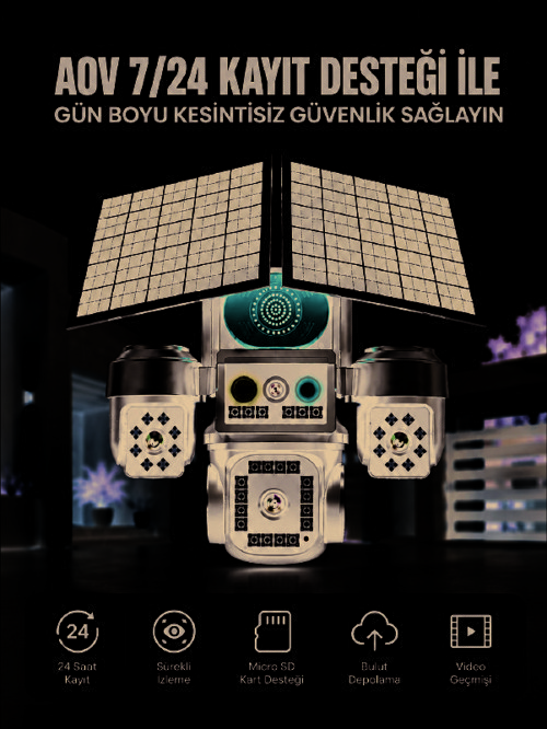 4G SIM Kartlı Uzaktan İzlemeli Akıllı Güvenlik Kamerası Çift Yönlü Ses