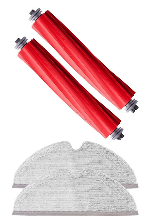 Roborock Q7 Max Uyumlu 2 Adet Ana Fırça 2 Adet Mop Fiber Paspas