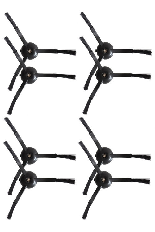 Roborock QRevo Pro Uyumlu 8 Adet Siyah Yan Fırça
