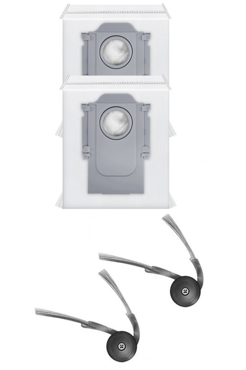 Roborock QRevo L Uyumlu 2 Adet Yan Fırça 2 Adet Toz Torbası