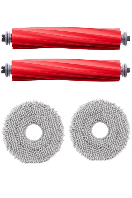 Roborock QRevo Pro Uyumlu 2 Adet Ana Fırça 2 Adet Mop Fiber Paspas