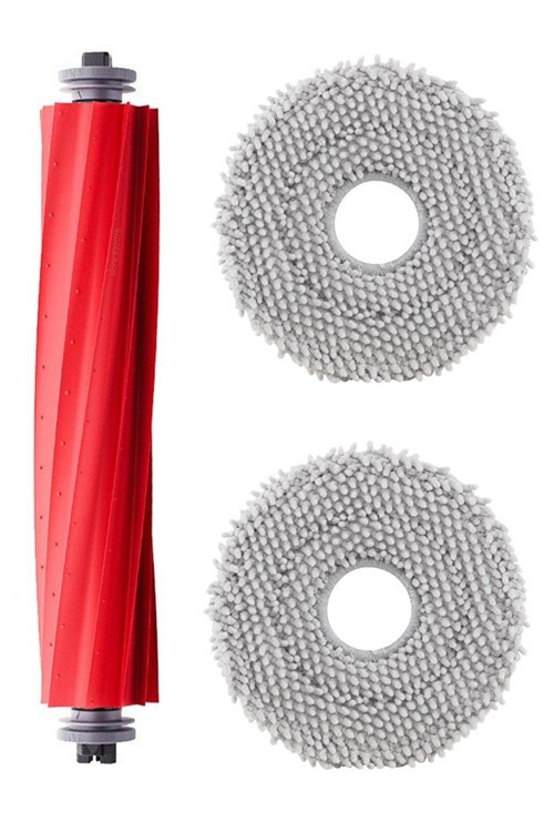 Roborock QRevo Plus Uyumlu 1 Adet Ana Fırça 2 Adet Mop Fiber Paspas