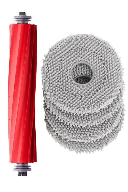 Roborock QRevo Plus Uyumlu 1 Adet Ana Fırça 4 Adet Mop Fiber Paspas
