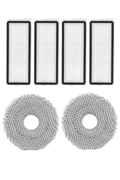 Roborock QRevo C Uyumlu 4 Adet Hepa Filtre 2 Adet Mop Fiber Paspas