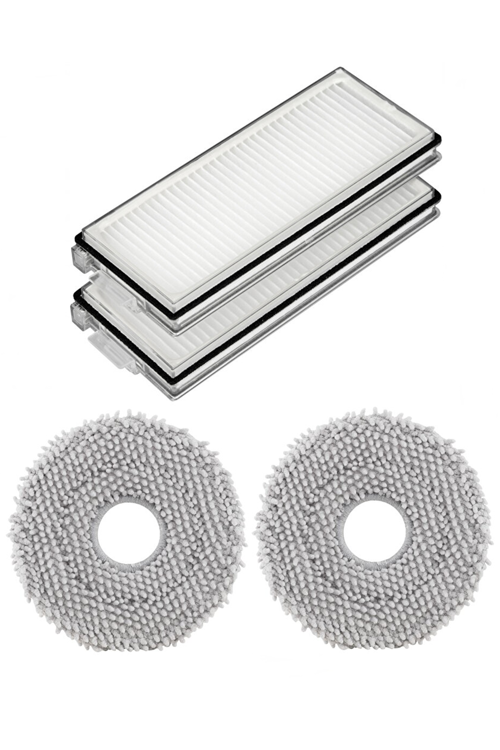 Roborock QRevo Edge Uyumlu 2 Adet Hepa Filtre 2 Adet Mop Fiber Paspas