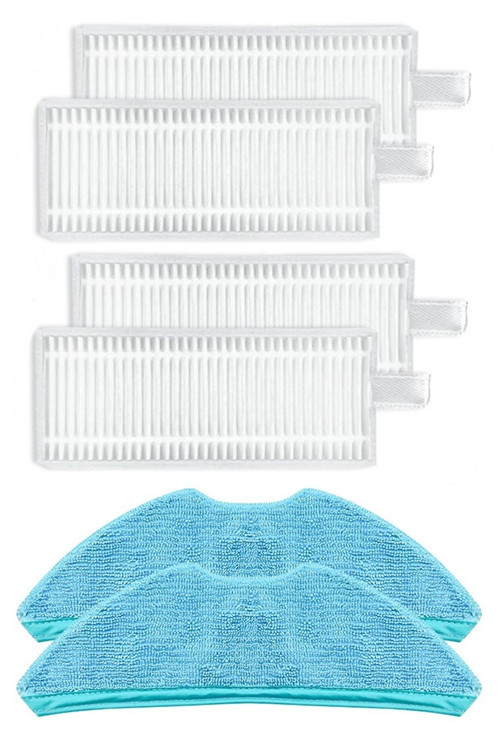 Philips 3000 Serileri HomeRun Aqua ile Uyumlu 4 Adet Hepa Filtre 2 Adet Mop Fiber Paspas