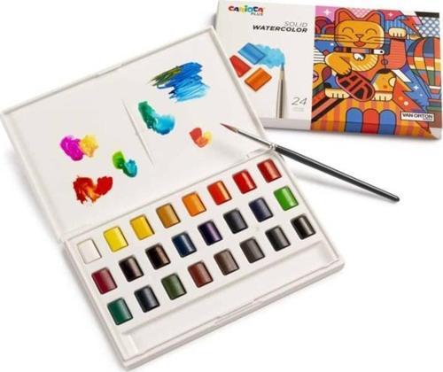 Plus Tablet Sulu Boya 24 Renk (Fırçalı)