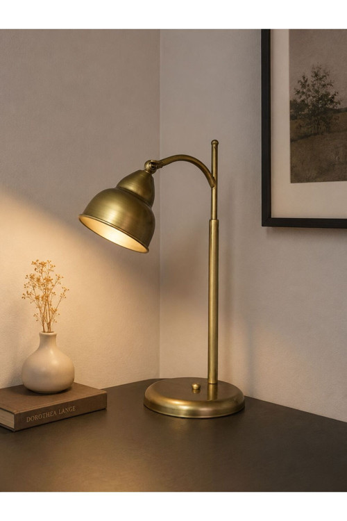 Vıntora Eskitme Metal Elektrikli Masa Lambası – Ayarlanabilir Başlıklı Modern Dekoratif Masa Lambası, Çalışma Ve Komodin Lambası, Salon Aydınlatması, E27 Duy Uyumlu