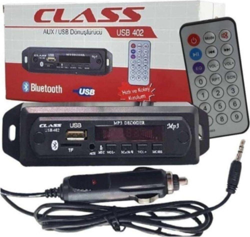 Polotech Class Oto Araba Teyp Mikrofonlu Bluetoothlu Mp3 Çevirici Usb 402