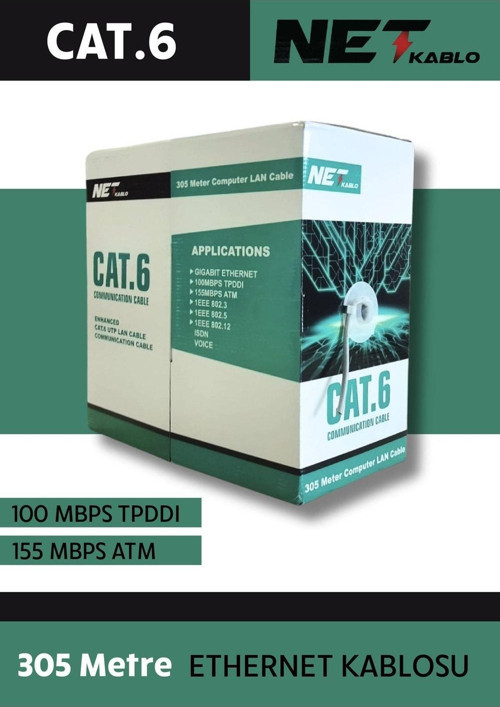 Cat6 Kablo 305 Metre Ether Kablosu Cat6 Utp