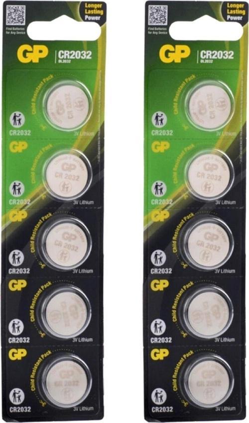 2032 10 Adet 3 Volt Cr2032 Lityum Düğme Para Pil