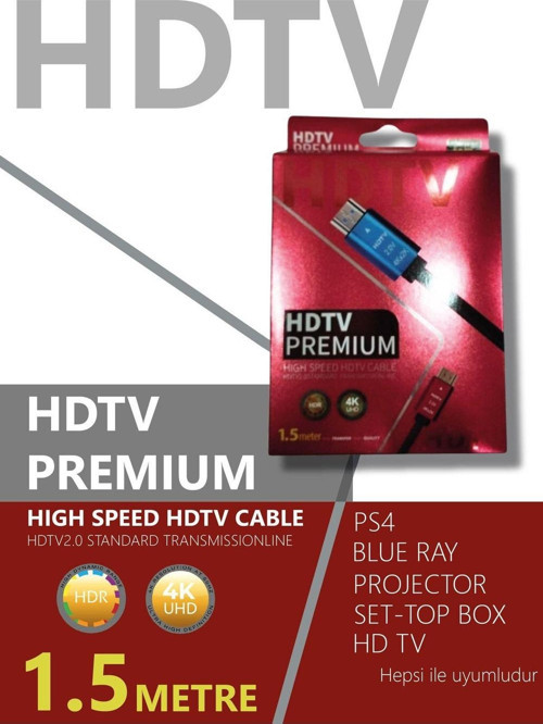 4k 1,5 Metre 3d Full Hd Hdmi Tv Uydu Alıcısı Kablosu