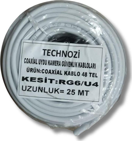 Çanak Anten Kablosu Rg6 25 Metre Uydu Kablosu