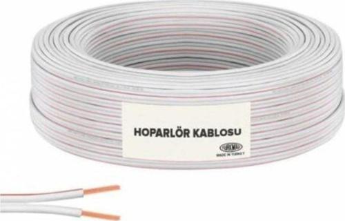 100 Metre 2 X 0,75 Kordon Kablo - Beyaz Kırmızı