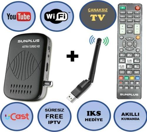 Astra Turbo HD2023 Çanaklı-Çanaksız Wi-fi Dahil Full Hd Sınırsız Sinema Paketli Uydu Alıcısı