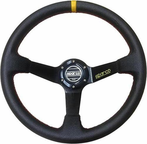 Sparco Spor Direksiyon Ofsetli Siyah Sarı Deri