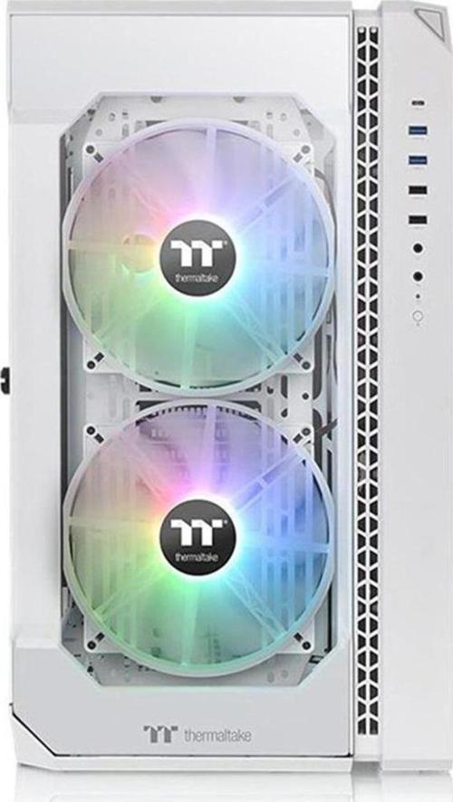 View 51 Beyaz Tempered Glass Pencereli, 2X200Mm Argb Ledli Midtower Kasası Ca-1Q6-00M6Wn