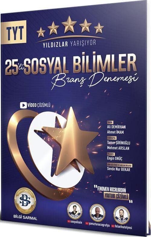 Bilgi Sarmal YKS TYT Sosyal Bilimler Yıldızlar Yarışıyor 25 li Deneme Bilgi Sarmal Yayınları