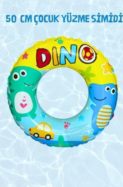 0-3 Yaş Mavi 50 cm Şişme Bebek Deniz Simidi, Havuz Plaj Can Simidi, Şişme Yüzme Simidi