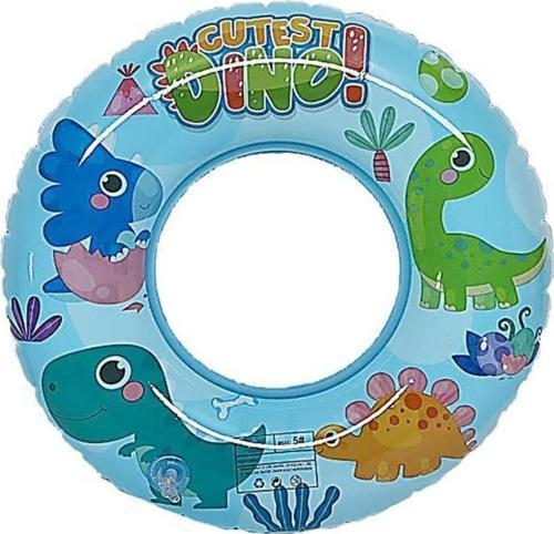 0-3 Yaş Mavi Desenli 50 cm Şişme Bebek Deniz Simidi, Havuz Plaj Can Simidi, Şişme Yüzme Simidi