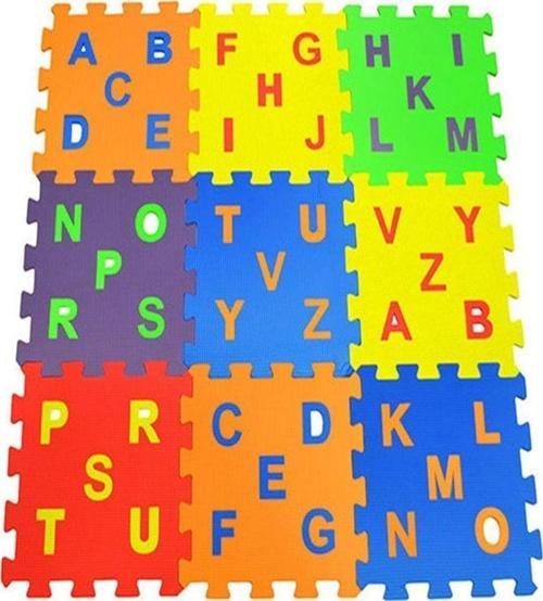 Yer Matı Eva Puzzle 33 x 33 cm x 7 mm Harf Seti 9 Parça