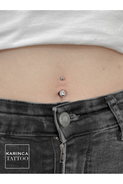 İki Ucu Taşlı Göbek Piercingi 12 Mm (Paslanmaz Kararmaz Cerrahi Çelik)