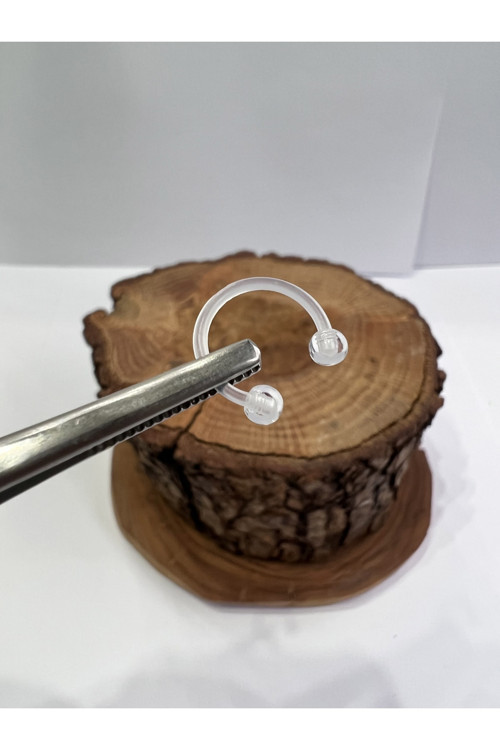 Büyük 10 Mm Şeffaf Bioplast Tragus Dudak Helix Septum Smiley Burun Orbital Göğüs Ucu Kulak Piercing