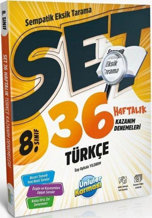 8. Sınıf Türkçe SET 36 Haftalık Kazanım Denemeleri Ünlüler Yayınları