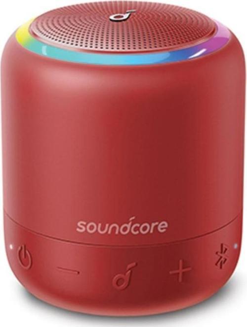 SoundCore Mini 3 Pro Bluetooth Hoparlör - RGB LED - 6W Ses Bombası - IPX7 Suya Dayanıklılık - Kırmızı