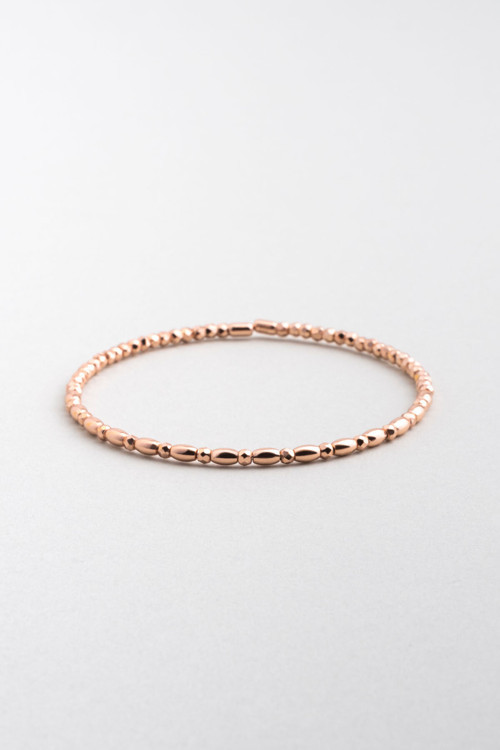 Minimal 18 Ayar Rose Altın Kaplama Gümüş Kelepçe Bileklik