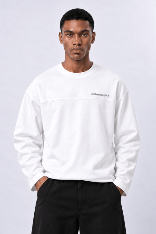 Erkek notbasicproject Oversize Long Sleeve Ekru