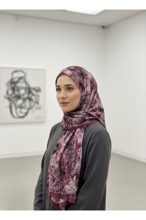 Müslüm, Floral Çiçek Desenli Bürümcük Şal – Zarif, Kaymaz, Terletmez ve Rahat Kullanım 75 x 200 cm