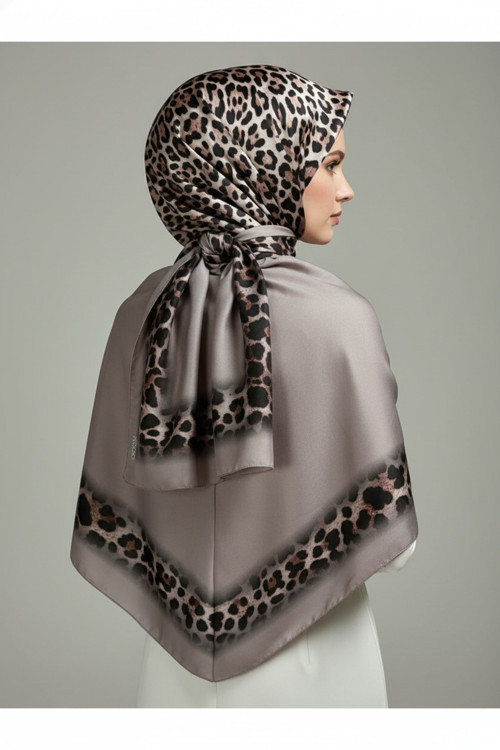 Soft Zarif Leopar Desenli Moda Trend Şal 70 x180