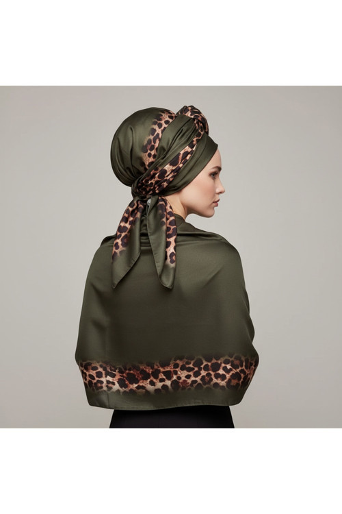 Soft Zarif Leopar Desenli Moda Trend Şal
