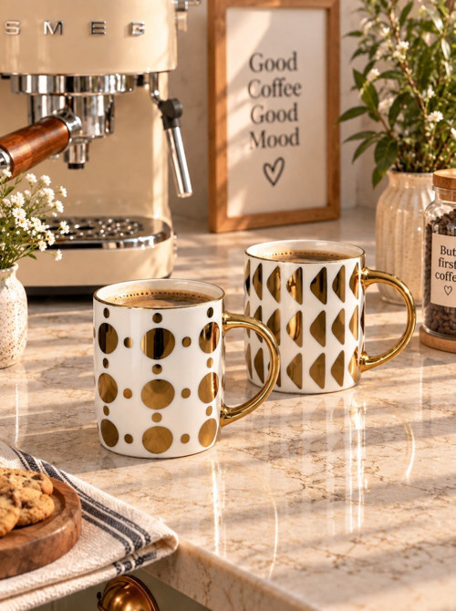2li Golden Touch Porselen Kupa Seti