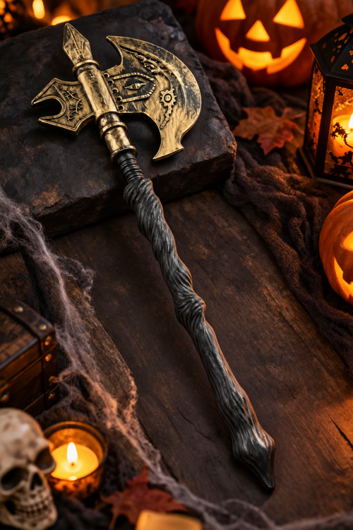 Halloween Plastik Yapay Kostüm Baltası 64 cm Cadılar Bayramı Parti Gösteri ve Etkinlik Aksesuarı