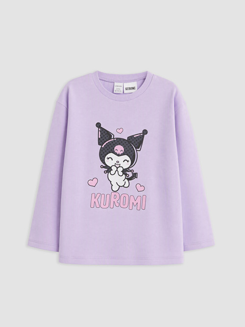LCW Kids Lila Kuromi Baskılı Kız Çocuk Tişört