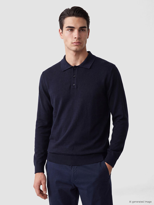 LC WAIKIKI Lacivert Polo Yaka Erkek Triko Kazak