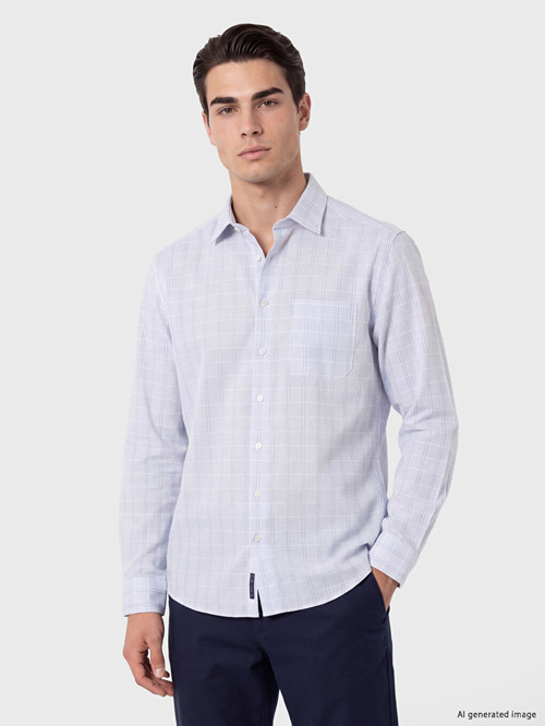 LCW BUSINESS Mavi Regular Fit Ekose Erkek Gömlek
