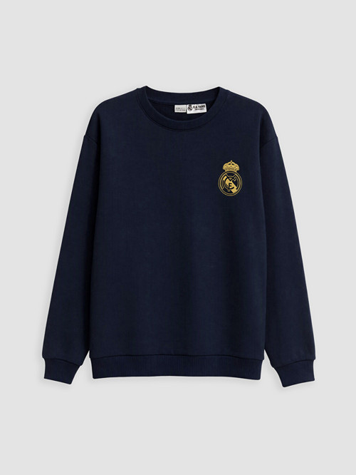 LCW Kids Lacivert Real Madrid Baskılı Erkek Çocuk Sweatshirt